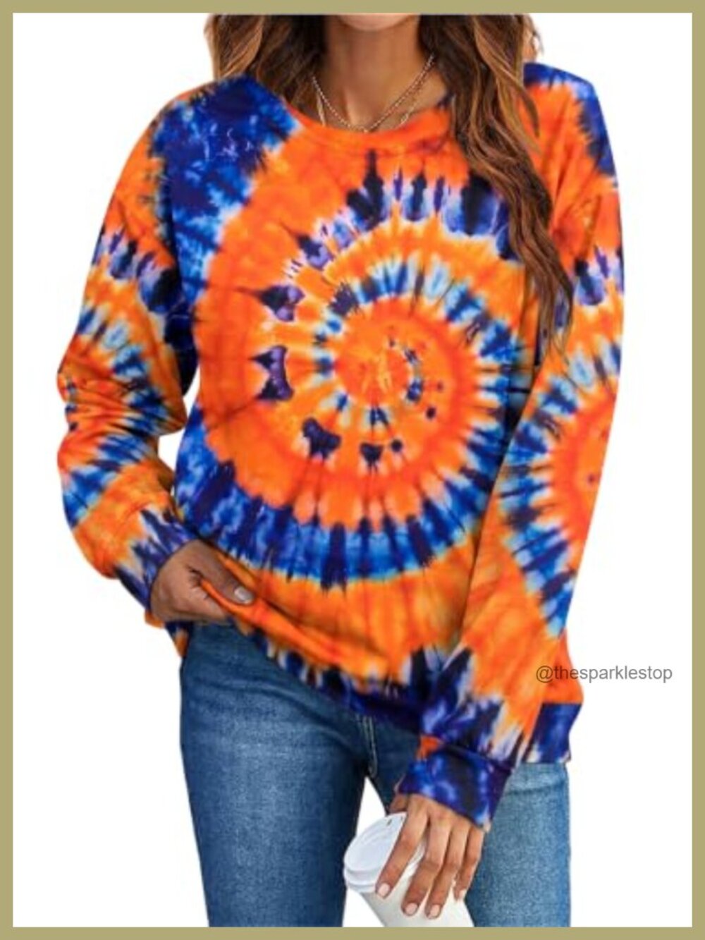 Tie Dye Sweatshirt Women Heart Love Valentine Pullover Long Sleeve Top